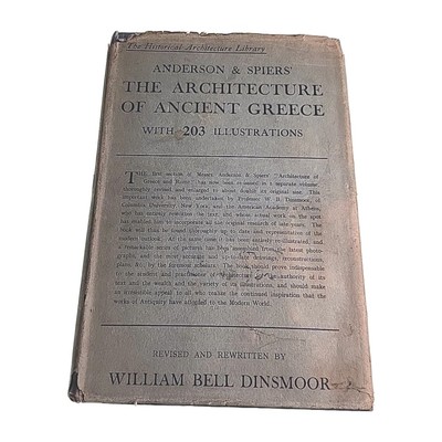 Architecture of Ancient Greece Anderson Spiers 1927 Hardback Book