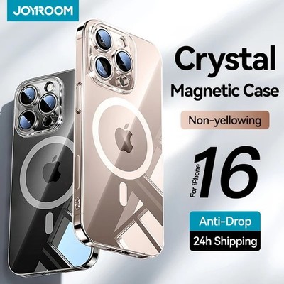 Joyroom Magnet Hülle für iPhone 16 15 Pro Max Hülle Anti Gelb Transparent Cove