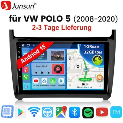 DAB+ Für VW Polo 6R 6C 2009-2017 9'' Autoradio Android 15 Carplay Navi RDS 1+32GB