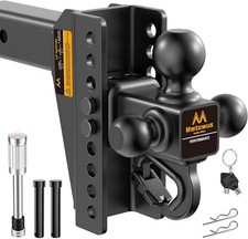 Adjustable Trailer Hitch 2.5 Receiver 8 Drop Towing Hitch 15000 Lb With Hook