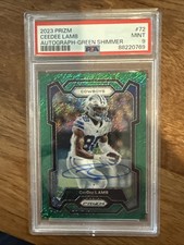 2023 Prizm Ceedee Lamb Auto Green Shimmer PSA 9 4/5