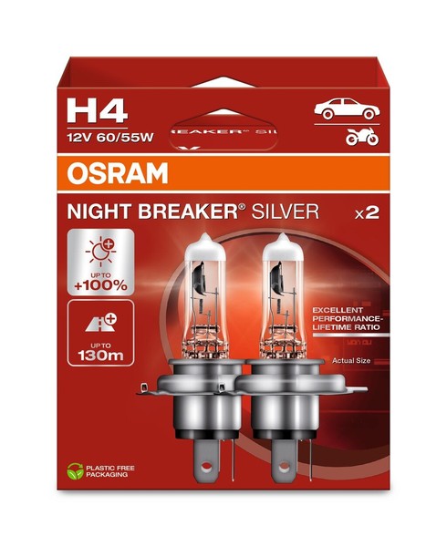 H4 GlÜHlampe, Fernscheinwerfer FÜR Vw, Ford, Renault - ams-OSRAM 64193NBS-2HB-image