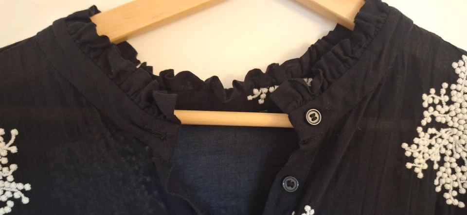 Bruuns Bazaar Kleid Baumwolle Bestickt Schwarz Gr. 44 *NEU* - Bild 4 von 4