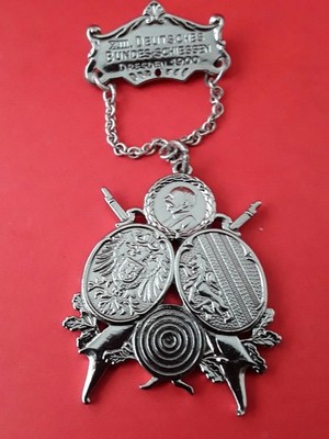 Festabzeichen XIII. Deutsches Bundesschießen Dresden 1900 Schützenabzeichen