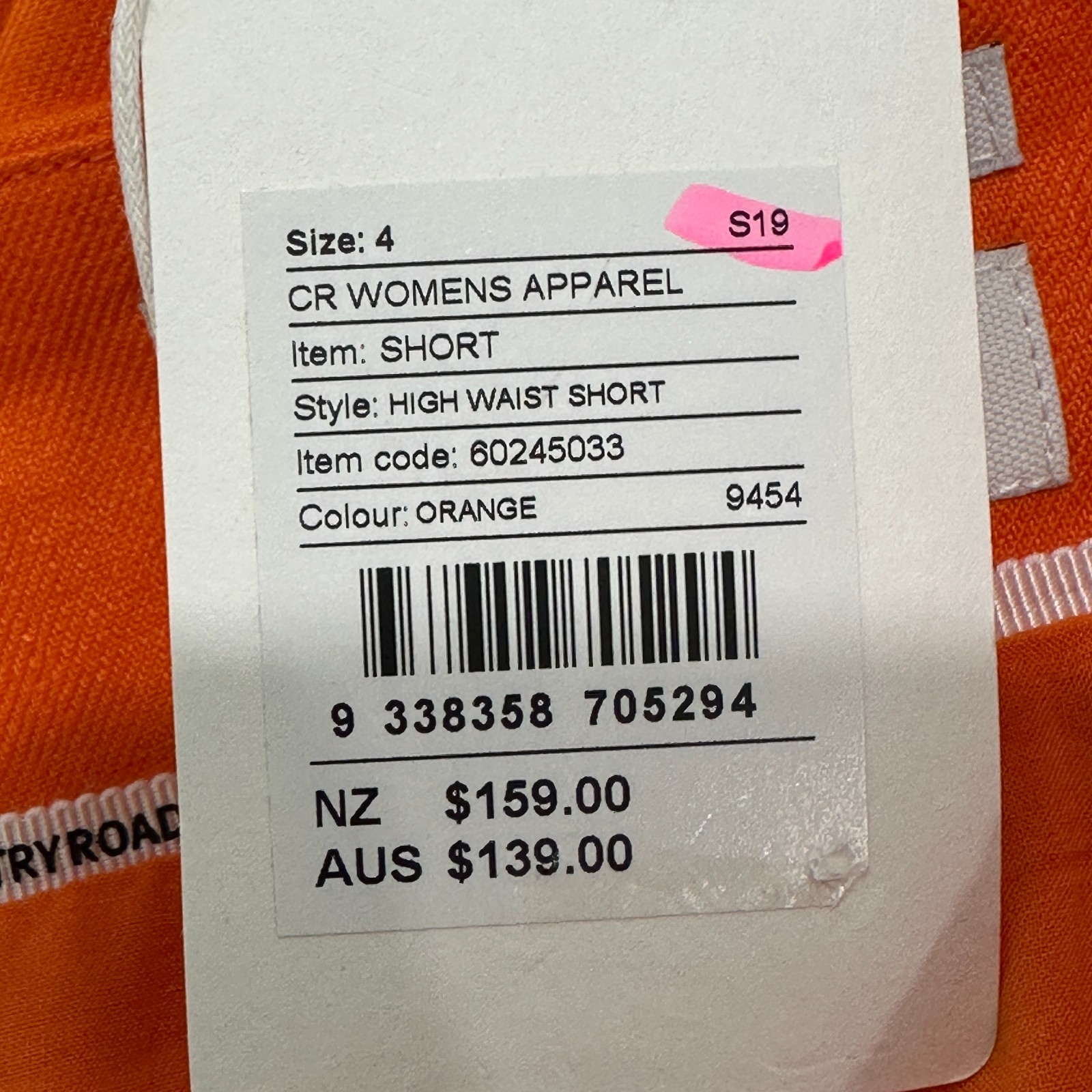 Country Road Shorts Women AU 4 (26 in Waist) Orange High Rise Lined NEW image 4
