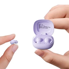 Purple Mini Invisible Small Tiny Earbuds Wireless Bluetooth Ear Buds for Smal...