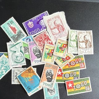 Togo 1960 Independence Used CTO Stamp Lot Mixed Denominations Flags 3 grams 604