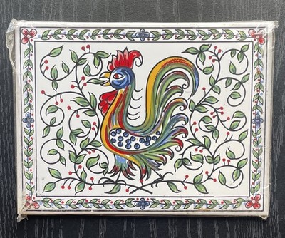 Vintage Ceres Coimbra Galo de Barcelos Made In Portugal Ceramic Tile NOS
