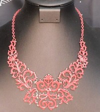 Painted Victorian Style Filigree Statement Necklace