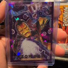 SkyBox 2024 Marvel Masterpieces '92 Platinum Iron Man #38 Purple Crystals