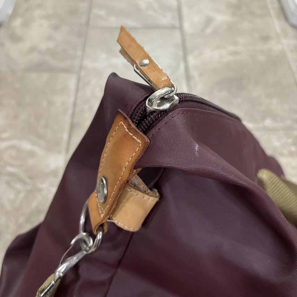 Bolso de Viaje Jon Hart The Weekender Borgoña Lona Recubierta Bolso de Lona Equipaje Foto 4 de 4