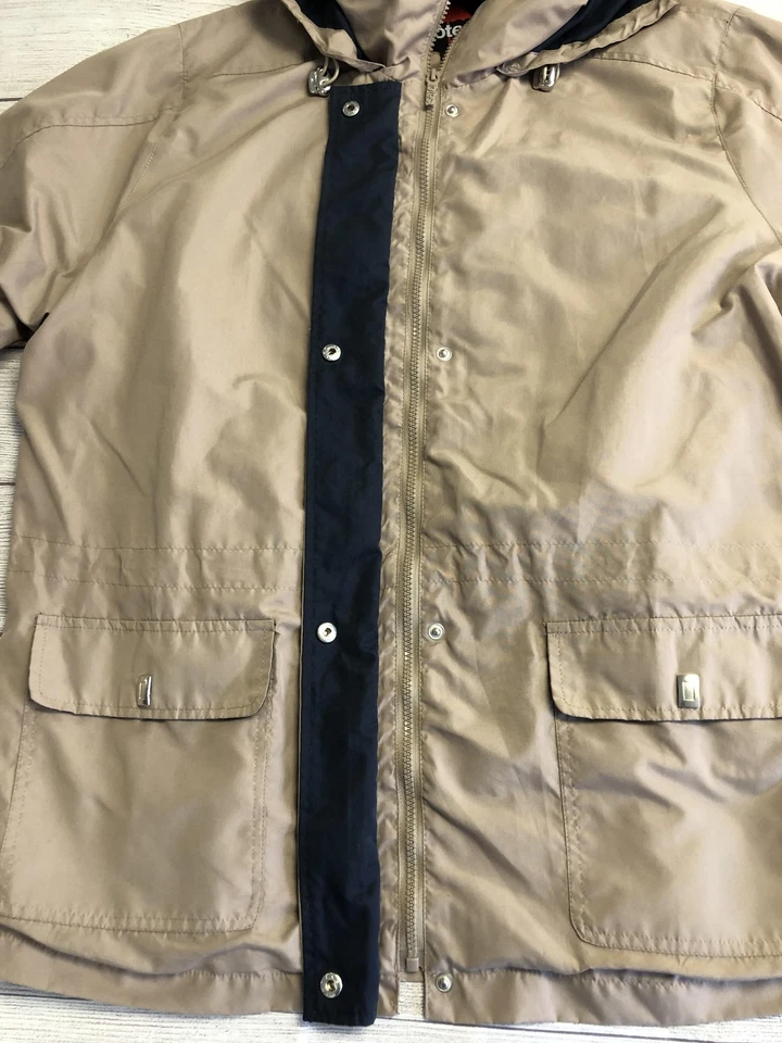 Totes Rain Jacket Womens Large Tan Water Resistant Hooded Parka Zip Pockets - Image 4 of 4