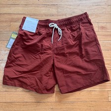 Goodfellow  Co Mens 7" Inseam Swim Trunks Rosewood Brown Medium NWT UPF 50 