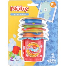 4 Pack Nuby Splish Splash Stacking Cups, 9m , 5 Ct