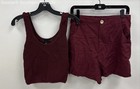 House Of Harlow Women's Dark Red Tank & Shorts Clothing Set - Size Medium — photo 1