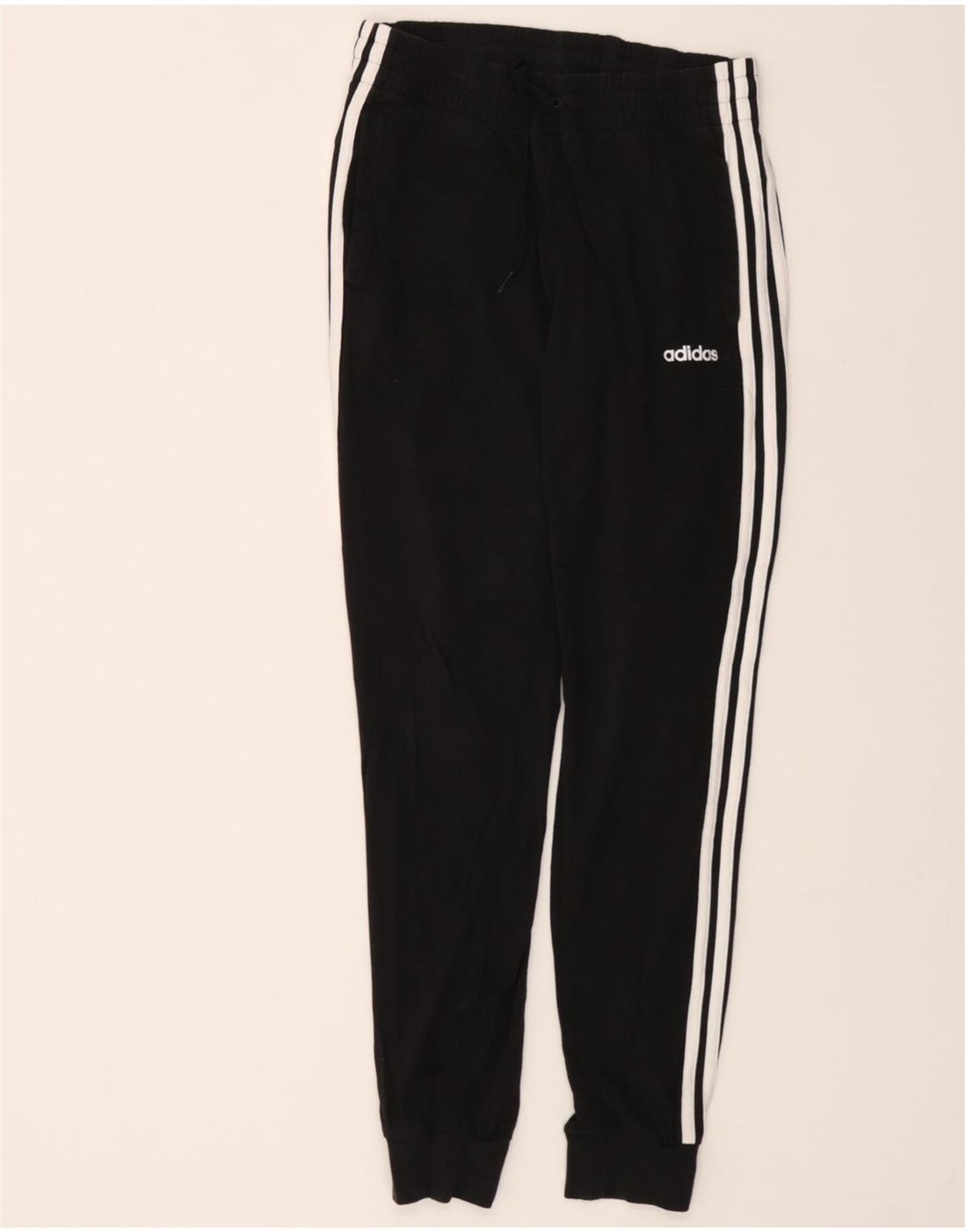 ADIDAS Womens Tracksuit Trousers Joggers UK 8/10 Small  Black Cotton DD17