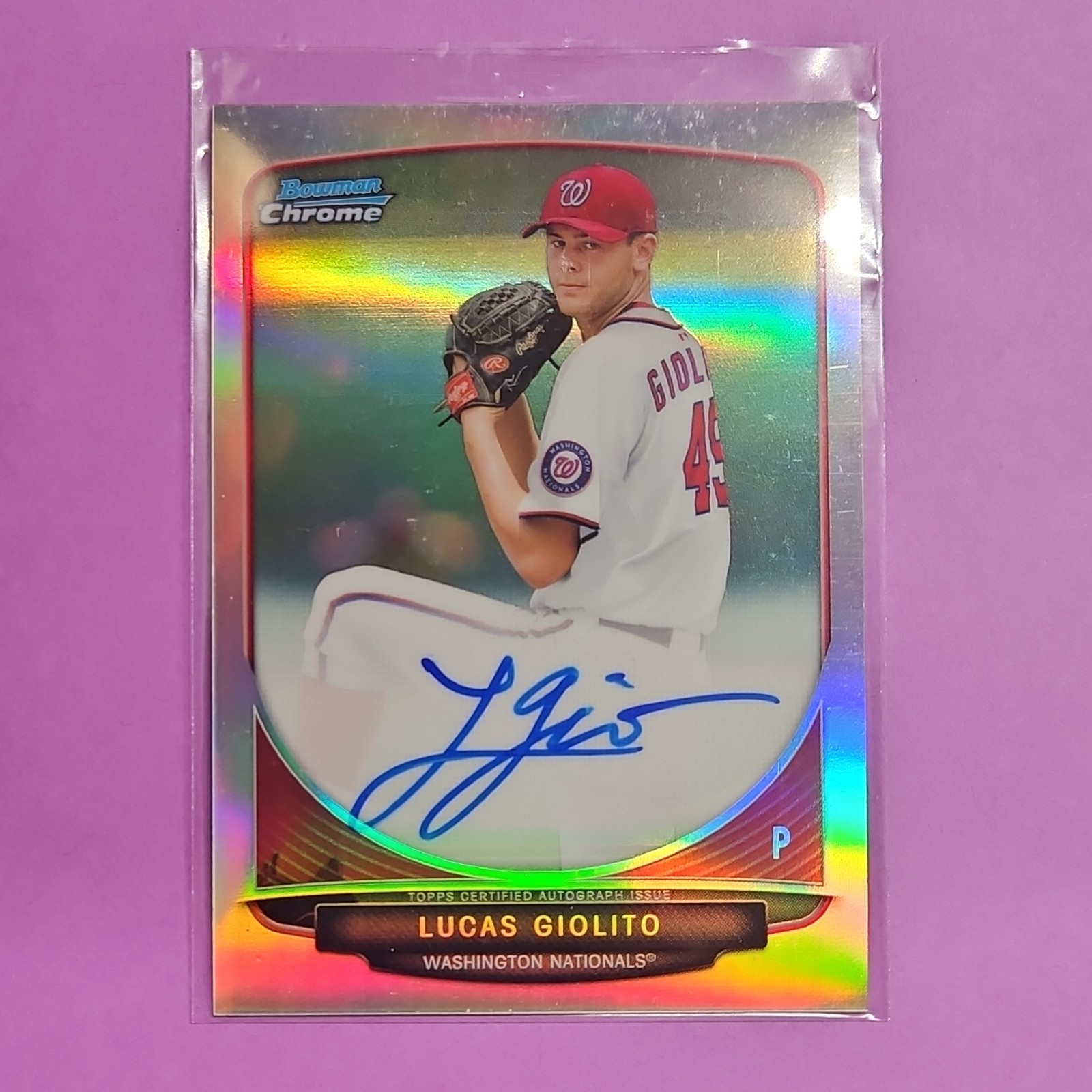 2013 Bowman Chrome Lucas Giolito Auto Refractor Rookie /500 BCP-LG