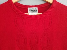 VTG Nikki Short Sleeve Sweater Red W Sz M Made In USA Valentine's Day Preppy