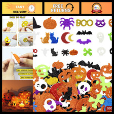 500 Pcs Glitter Foam Stickers for Halloween Crafts, Fun DIY Decorations
