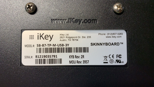 iKey SkinnyBoard USB Rugged Vehicle Mount LED Backlit Keyboard SB-87-TP-M-USB-3Y - Bild 9 von 13