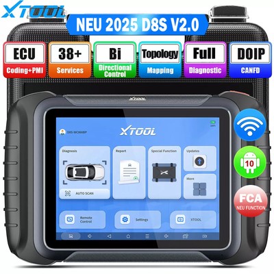 XTOOL D8S V2.0 KFZ OBD2 Diagnosegerät Auto Scanner ALLE SYSTEM ECU Codierung NEU