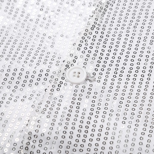 Mens Womens Sparkling Sequin Vest Waistcoat Sleeveless Button Jacket Clubwear - Picture 14 of 99