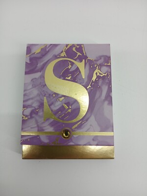 Punch Studio Jeweled Purple Marble S Monogram Foldover Notepad