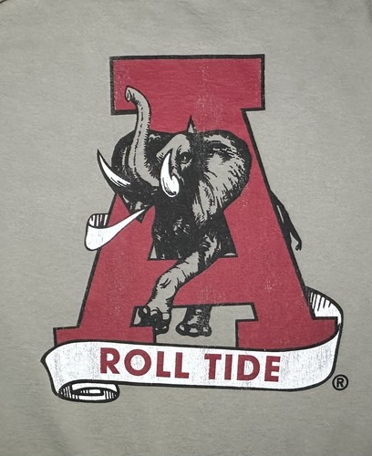 Retro Brand Men’s L/S T-Shirt NCAA Alabama Crimson Tide ROLL TIDE Grey Size M - Picture 4 of 24