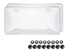 2xClear License Plate Cover Frame Plastic Protector Fit For Us Car Tag