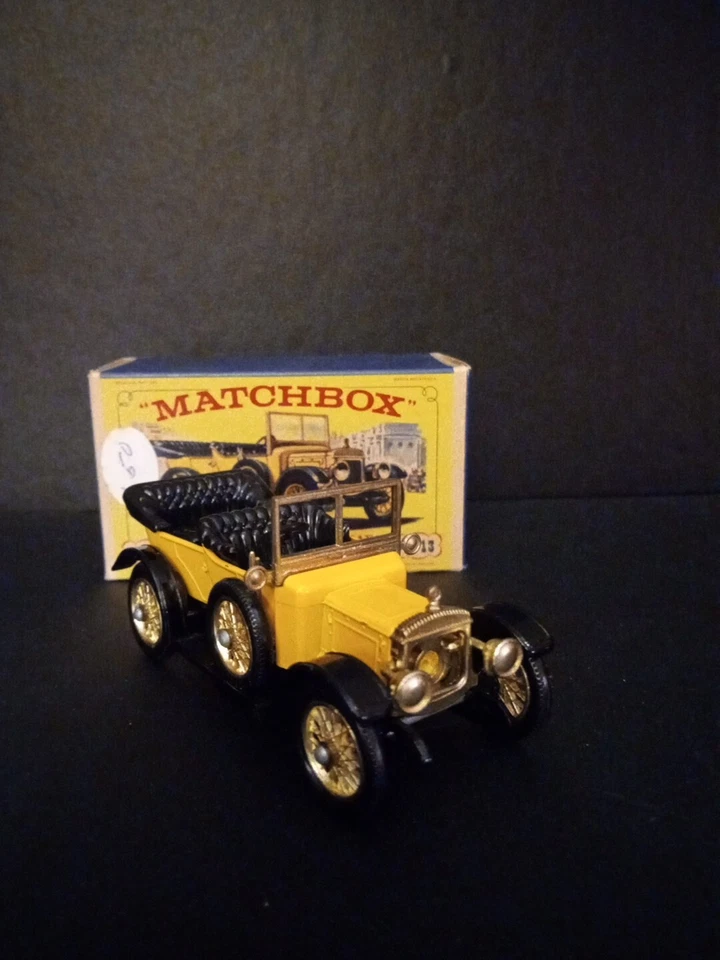 Caja de cerillas de antaño Y-13 1911 Daimler amarillo en caja original como nueva Foto 4 de 4