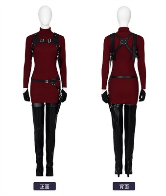Costume Cosplay Ada Wong Resident Evil - Vestito Rosso A Maglia Con Fondina, Per Halloween E Carnevale - Foto 8