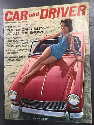 CAR AND DRIVER MAGAZINE FEBRUARY 1962-THE MG MIDGET-CITROEN DS-19 ROAD TEST