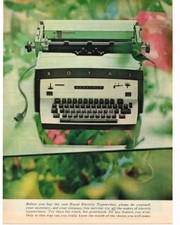 Macchina da scrivere elettrica ROYAL 1958 verde come nuova pubblicità vintage 