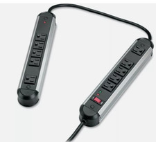 Fellowes 99082 10 Outlets 6' Cord 1250 J Split Metal Surge Protector B7V18
