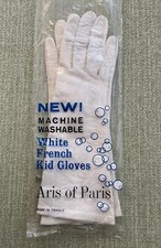 Aris of Paris Washable White French Kid Gloves Size 7 Forearm Length Vintage