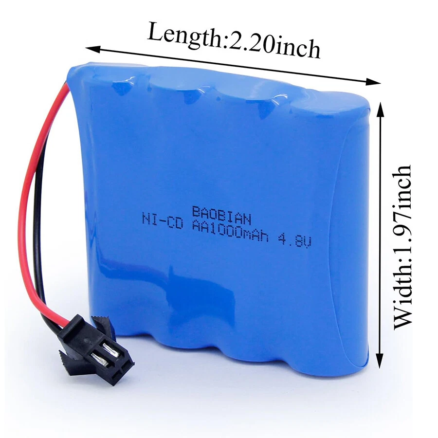 2x 4.8V 1000mAh Ni-Cd AA Batería Recargable SM-2P Enchufe Para Coche RC Juguetes EE. UU. Foto 4 de 4