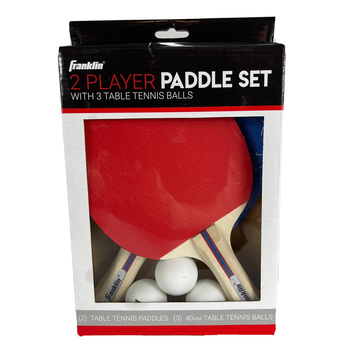 Franklin Ping Pong Paddles 2 Player Table Tennis Set 3 Ball Paddle