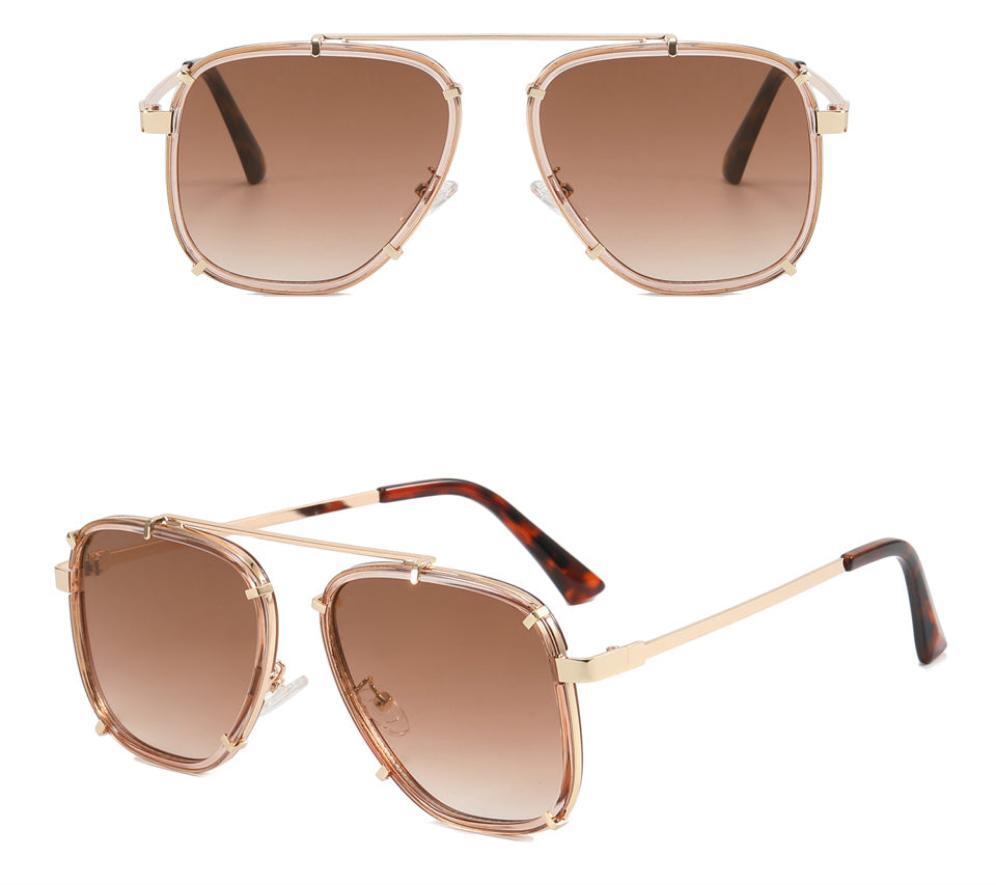 Oversize Classic Black Shades Goggle Retro Gold Alloy Frame
