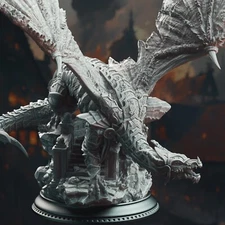 Armored Dragon Boss Monster Dark Fantasy Dragon Enemy for Campaigns Resin 3D