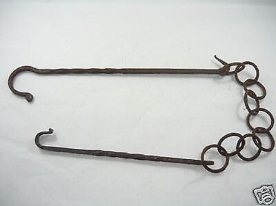 Wrought iron fireplace chain beginnings '900