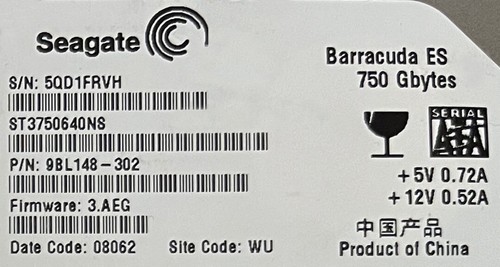 HDD PCB ONLY - Seagate Barracuda ES - 16MB - ST3750640AS / 9BL148-302 / 3.AEG - Picture 2 of 4