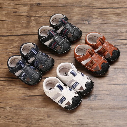Sandalias de verano para bebés bebés PU punta cerrada primeros para caminar (0-18 meses) |