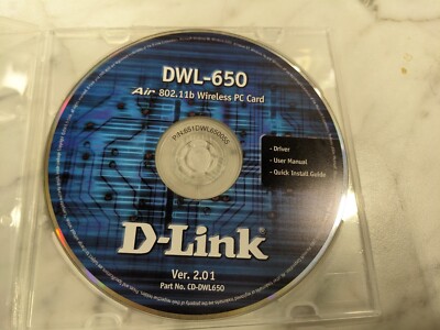 D-LINK CDROM VER 2.01 CD-DWL-650 AIR 802.11B WIRELESS PC CARD SOFTWARE DRIVER
