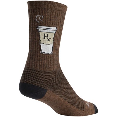 SockGuy Wool Addict Socks - 6inch, Brown, Large/X-Large WCRADDICT L