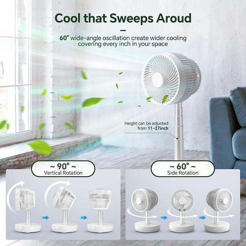 Portable Oscillating Fan, 2-in-1 Standing Fan with Remote, 10 Speeds, 7.5T Timer - Picture 5 of 6