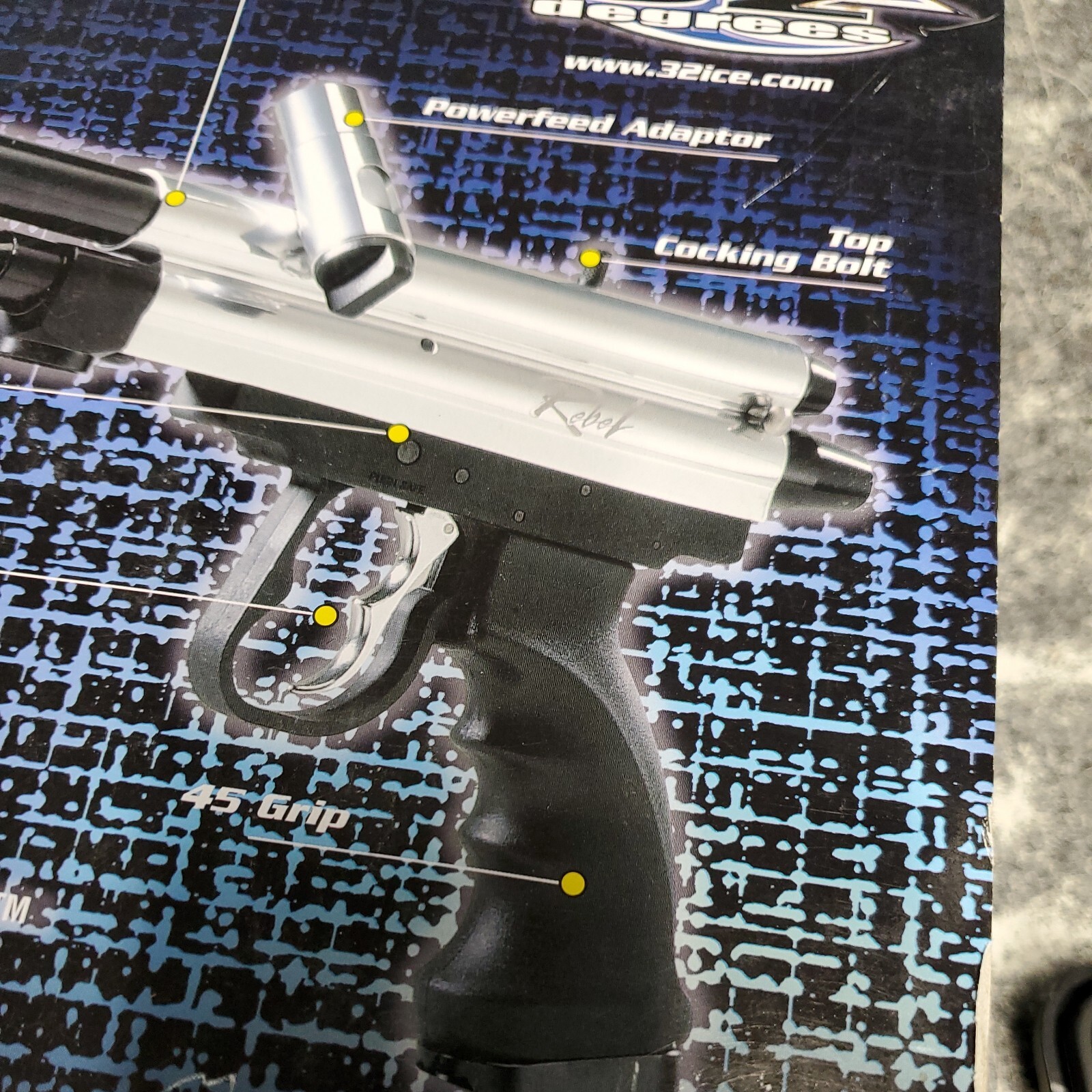 REBEL VERTICAL PAINTBALL MARKER GUN SEMI AUTOMATIC BLACK eBay