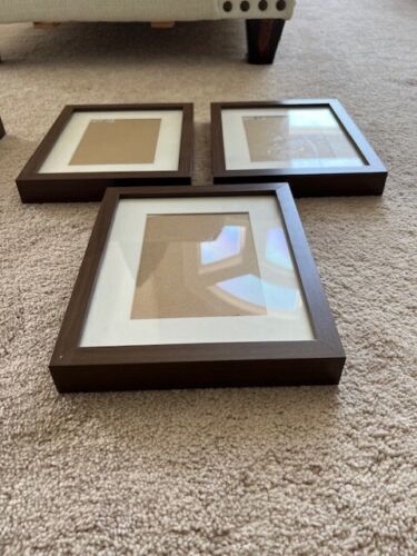 Lot of 3 IKEA Ribba for 5" x 7" Photo Frame Walnut Brown Color Size 11" x 9" - Picture 2 of 5
