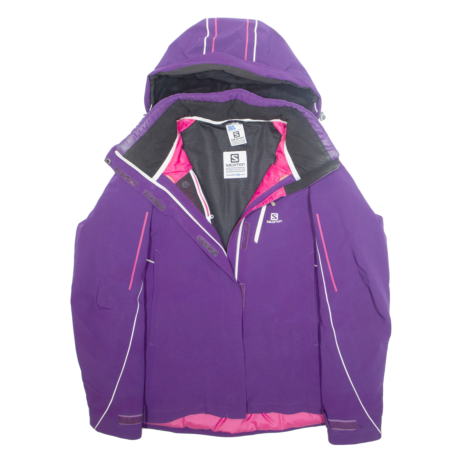 SALOMON Giacca da sci donna viola con cappuccio XL