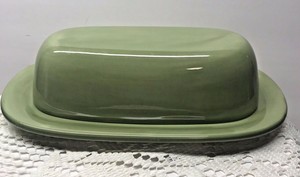 Pottery Barn Sausalito Green Butter Dish New Ebay