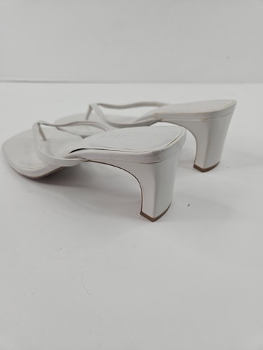 Next White Forever Comfort Leather Block Heel Sandals Size UK 7 EU 41 US 9 - Picture 5 of 14